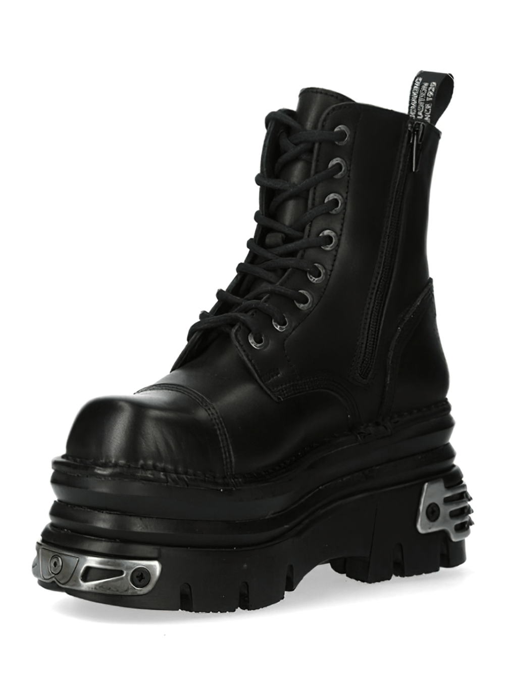 NEW ROCK Men's Rugged Lace-Up Ankle Boots with Metal Details