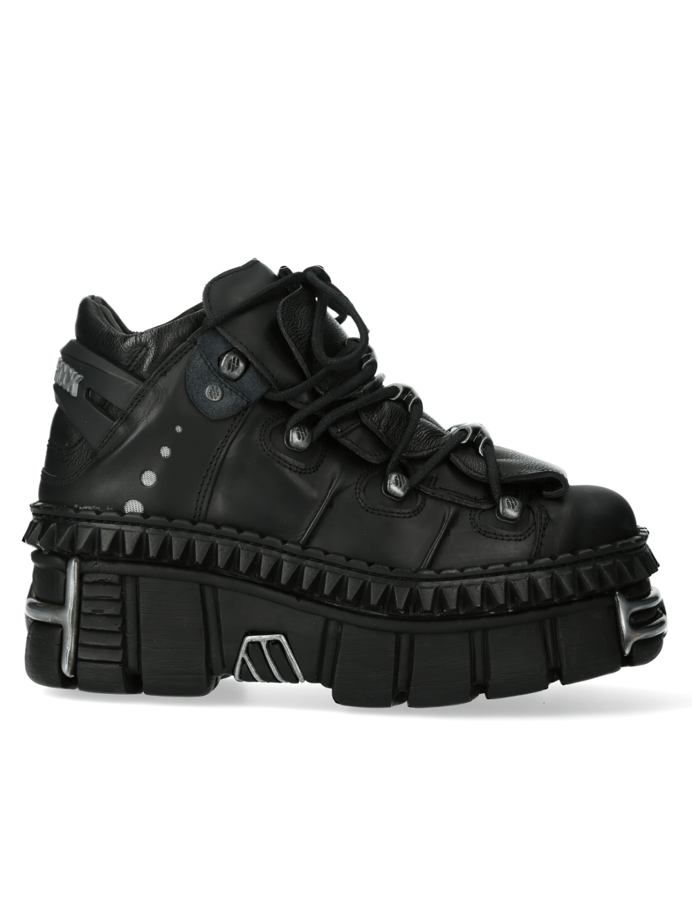 NEW ROCK Men's Studded Black Platform Shoes for Edgy Style