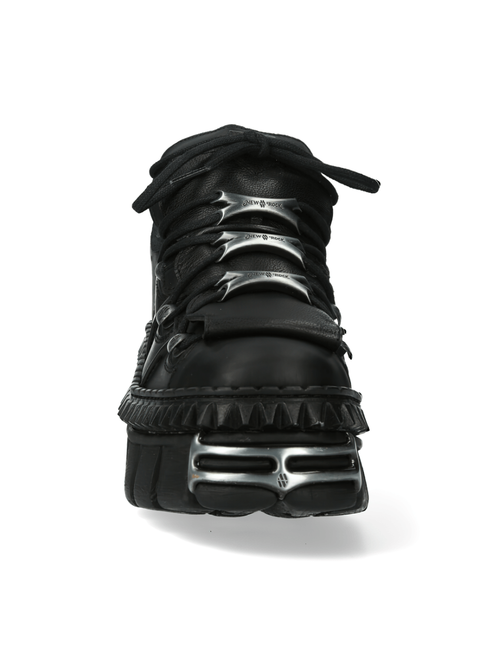 NEW ROCK Men's Studded Black Platform Shoes for Edgy Style