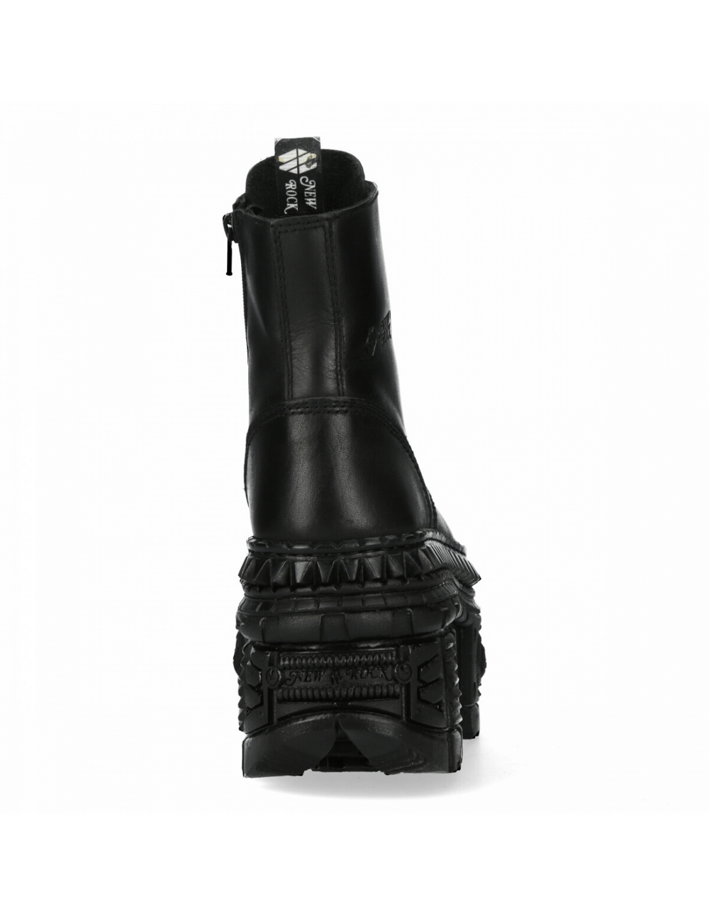NEW ROCK Men's Black Leather Platform Ankle Boots