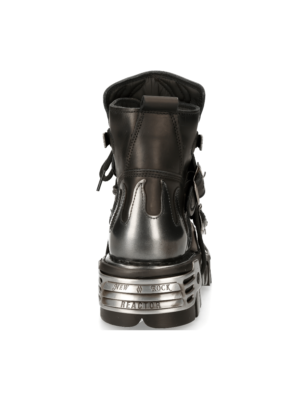 NEW ROCK Men's Fiery Black Ankle Boots with Steel Accents