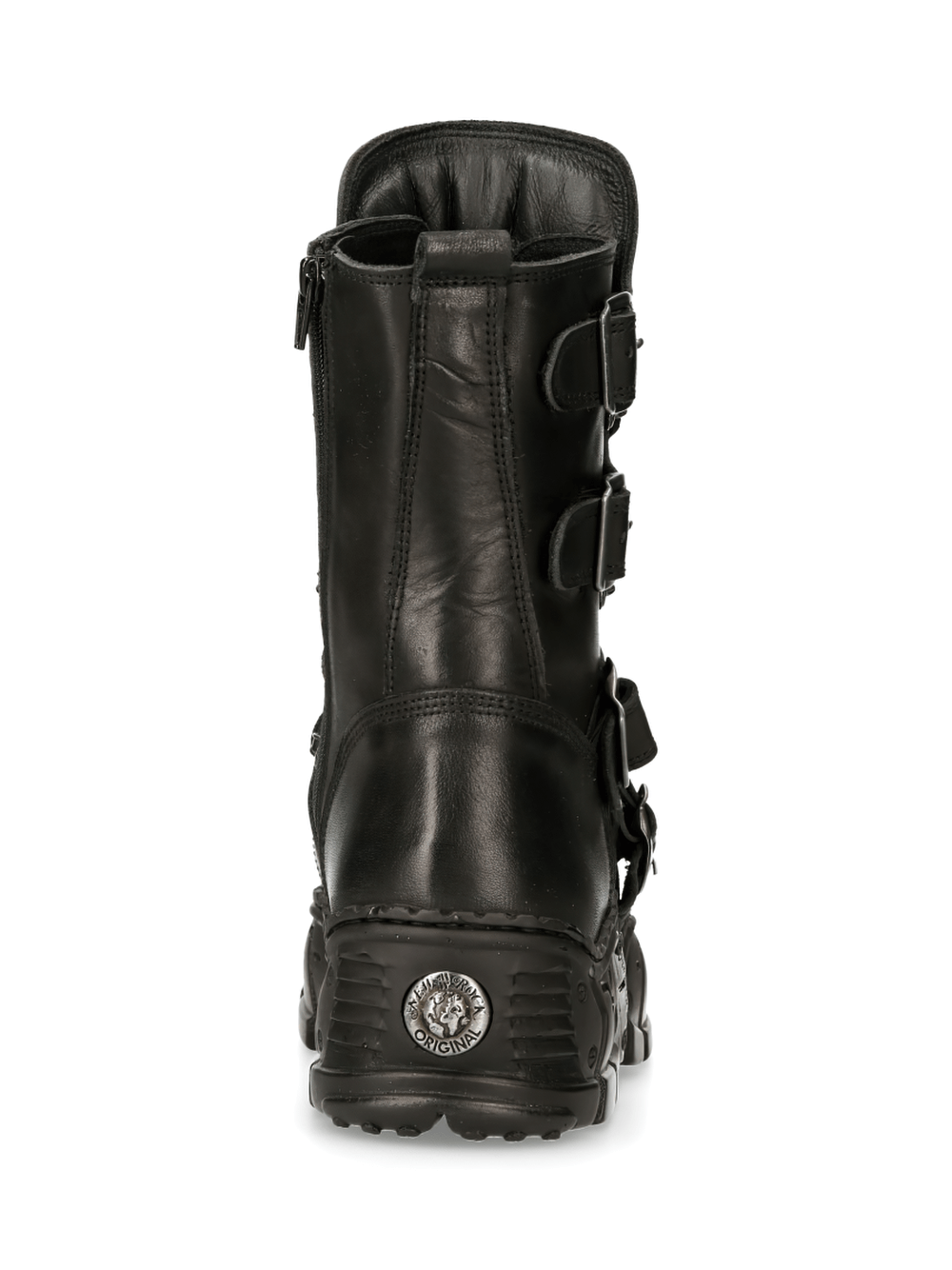 NEW ROCK Men's Gothic Black Buckled Gothic Impact Boots