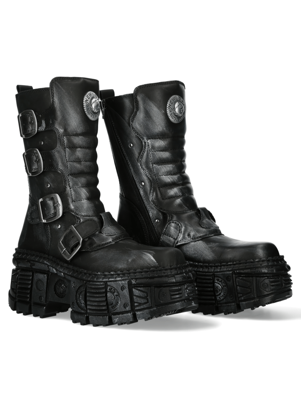 NEW ROCK Men's Gothic Punk Ankle Boots with Buckles