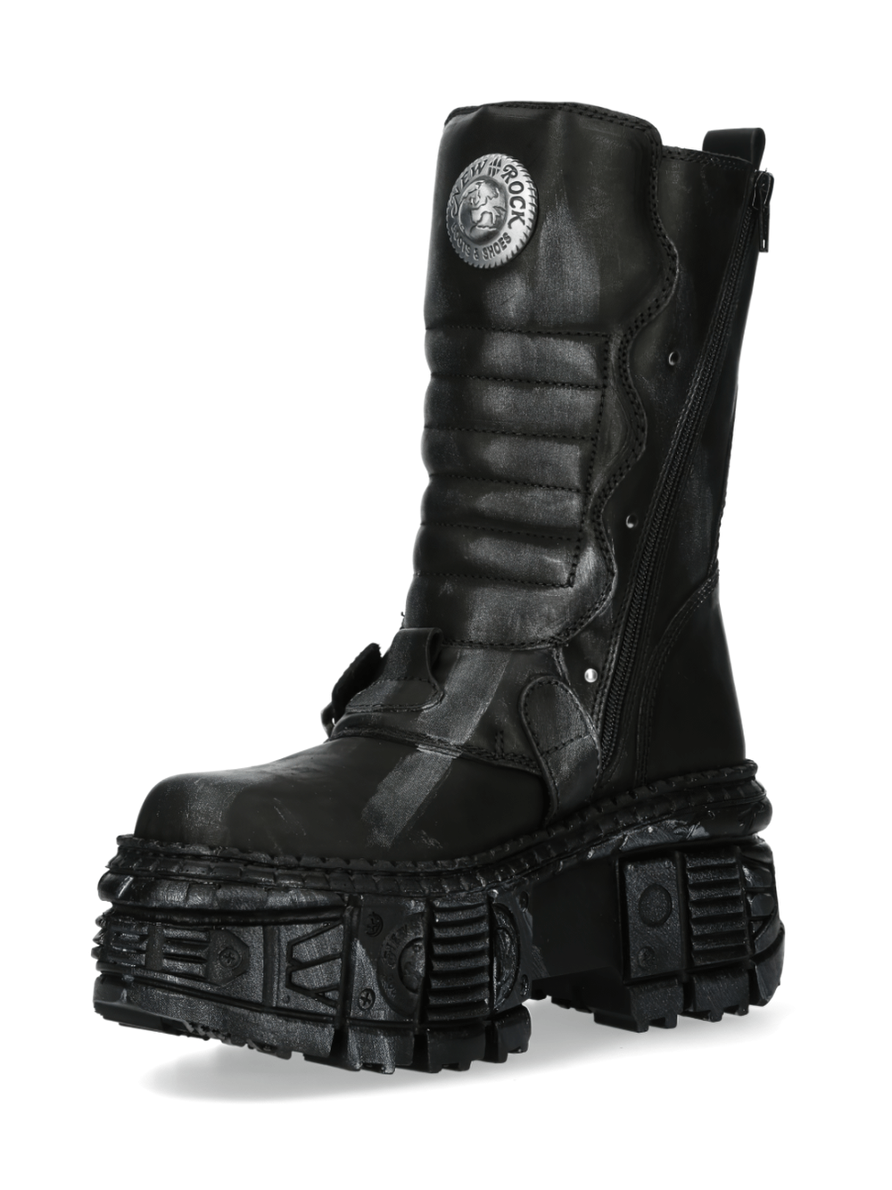 NEW ROCK Men's Gothic Punk Ankle Boots with Buckles