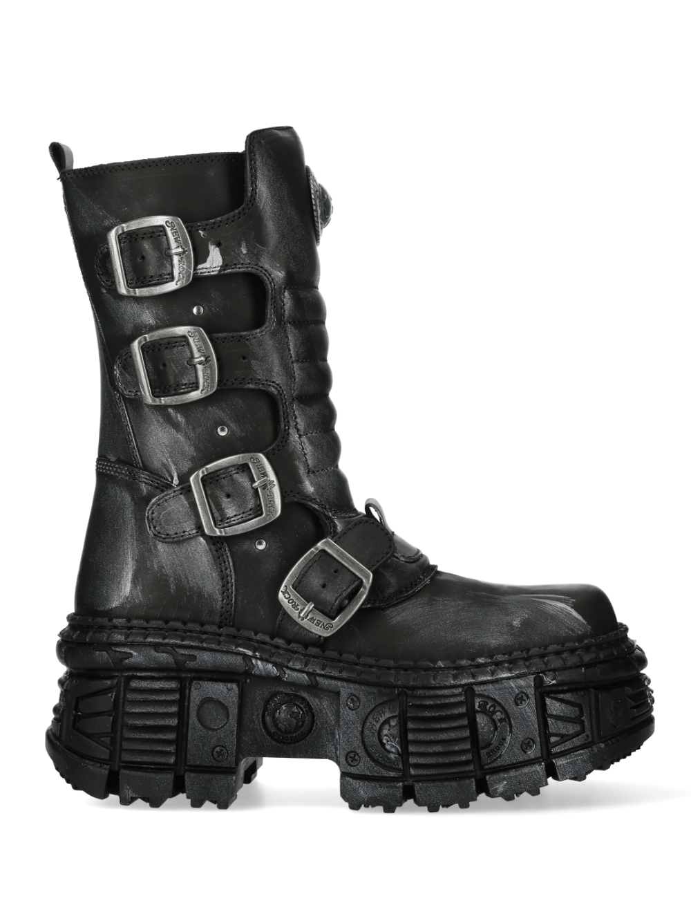 NEW ROCK Men's Gothic Punk Ankle Boots with Buckles