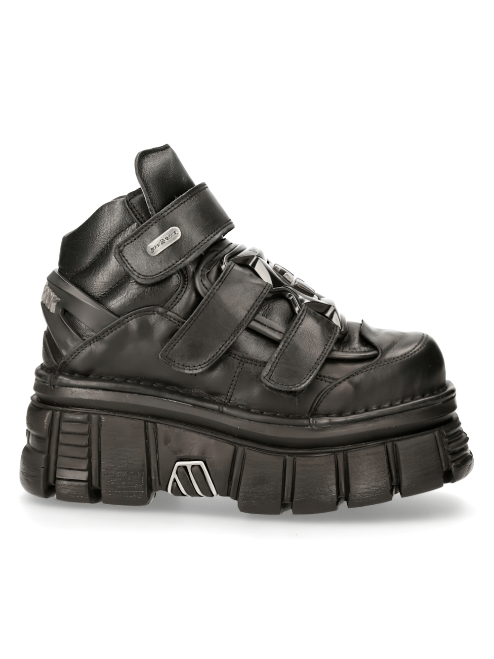 NEW ROCK Men's Leather Ankle Boots with Metallic Details