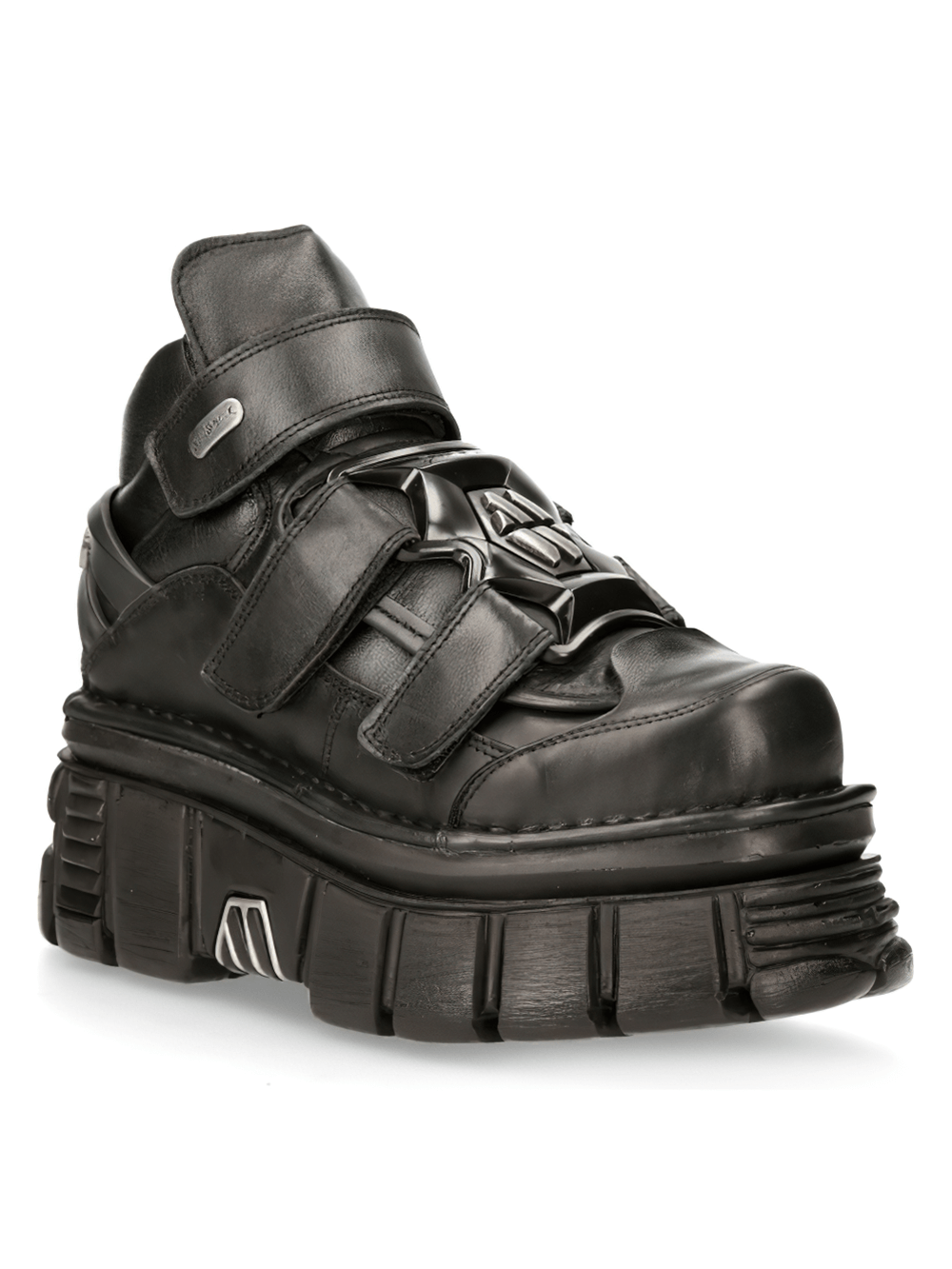 NEW ROCK Men's Leather Ankle Boots with Metallic Details