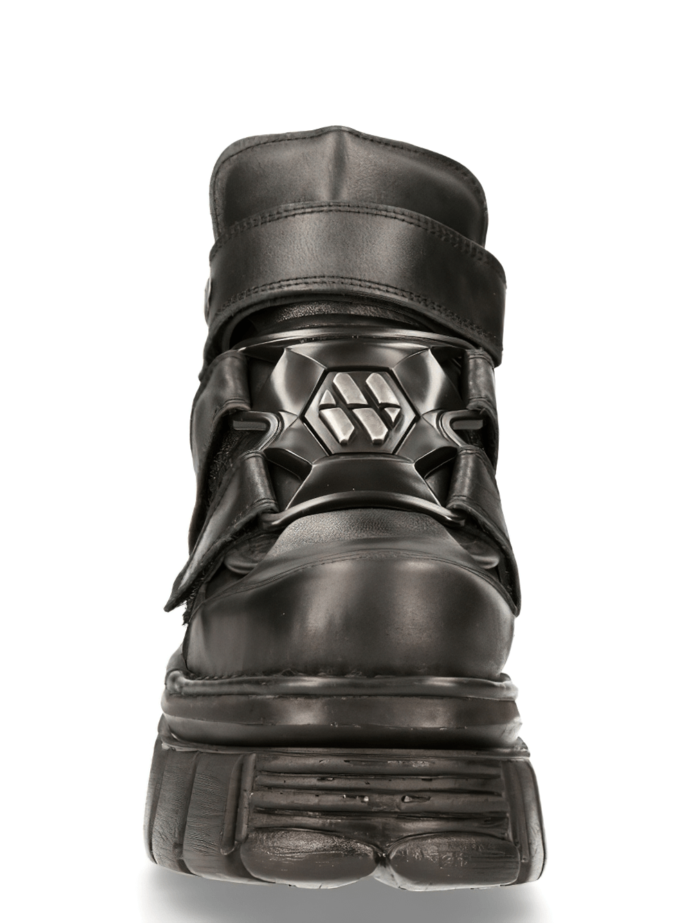 NEW ROCK Men's Leather Ankle Boots with Metallic Details