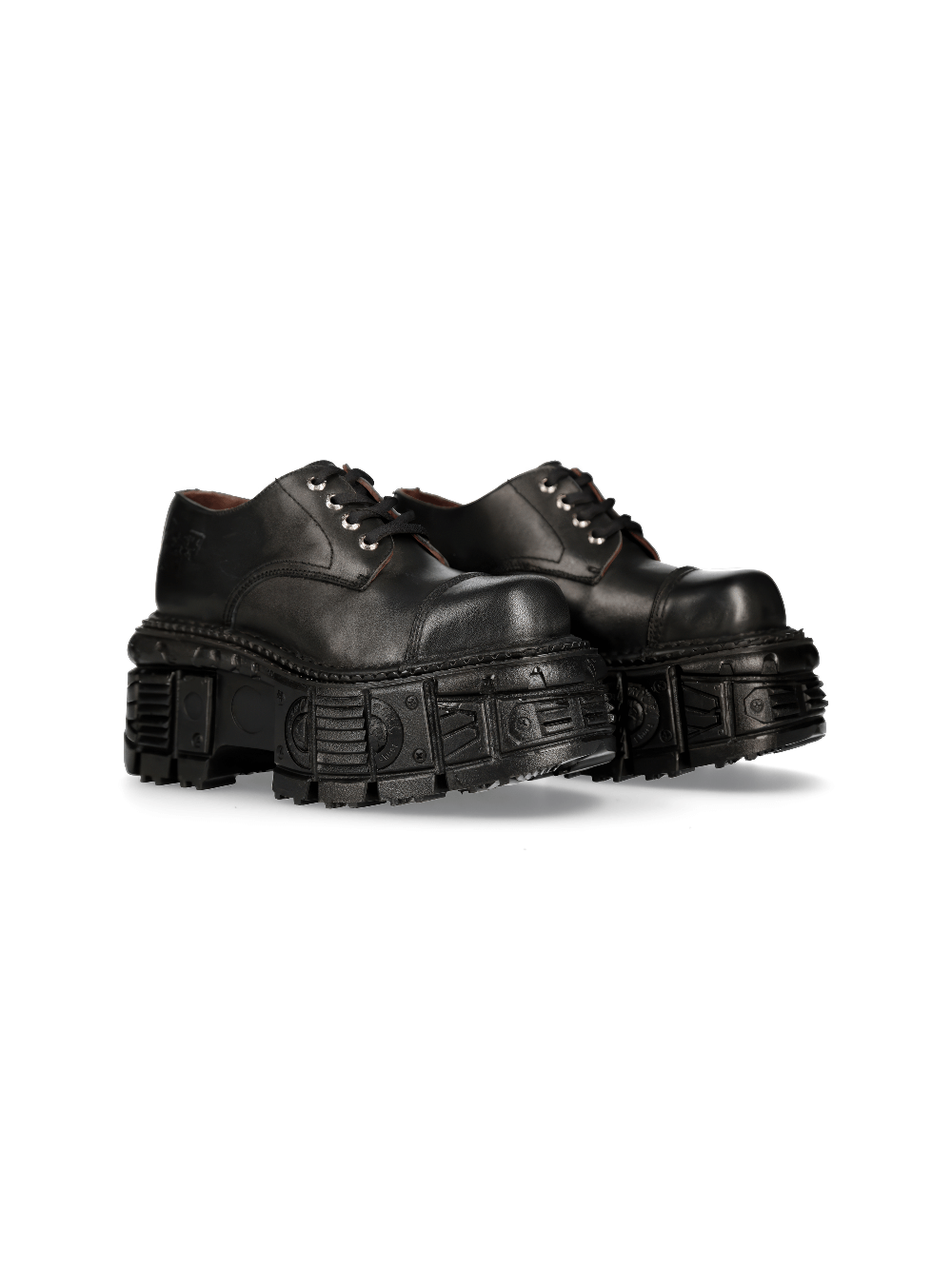 NEW ROCK Men's Rugged Black Platform Ankle Shoes