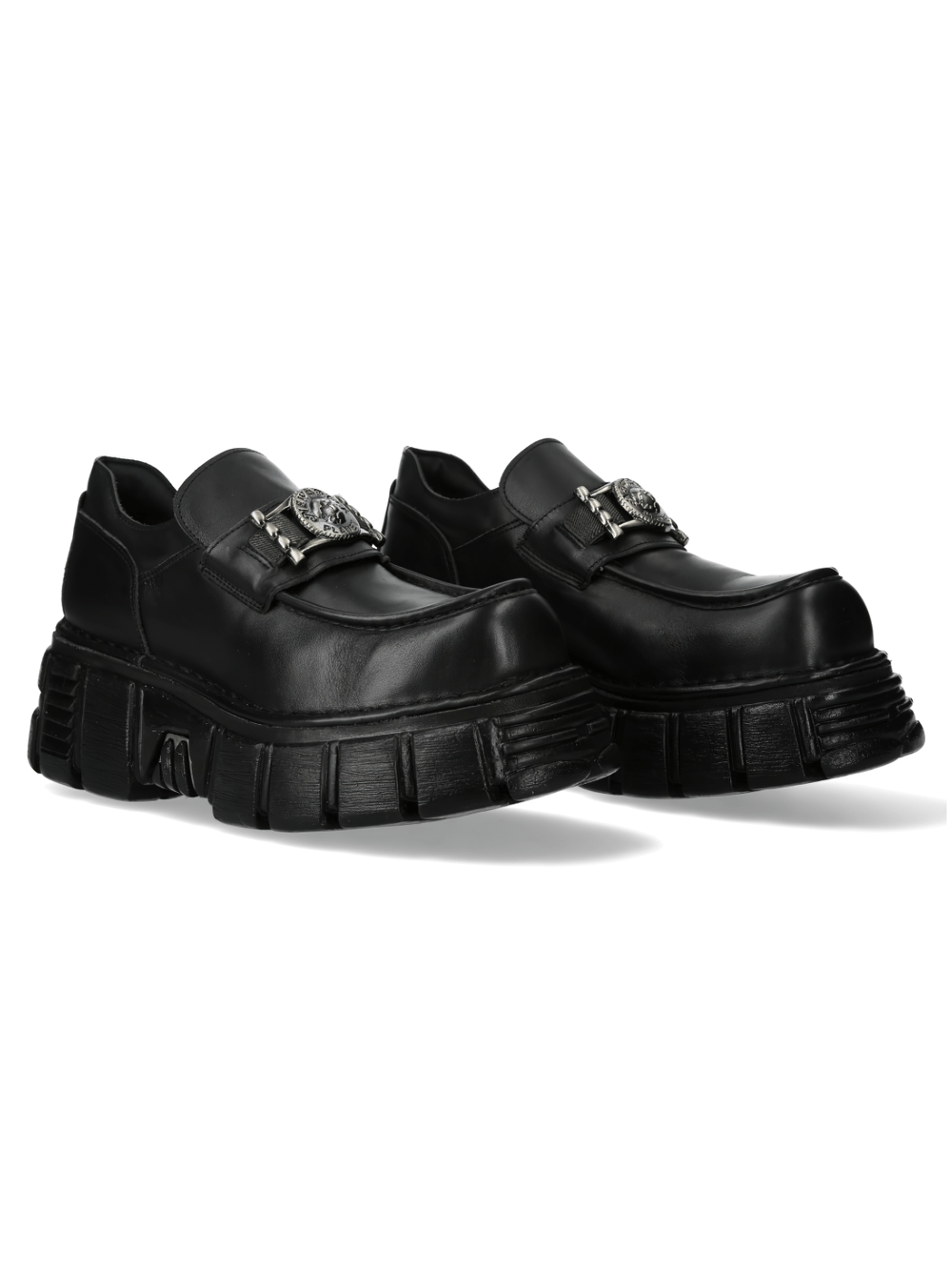 NEW ROCK Men's Urban Rock Leather Platform Shoes With Buckle