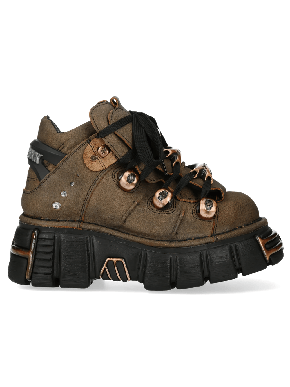 NEW ROCK Women's Ankle Boots With Copper Hardware Details