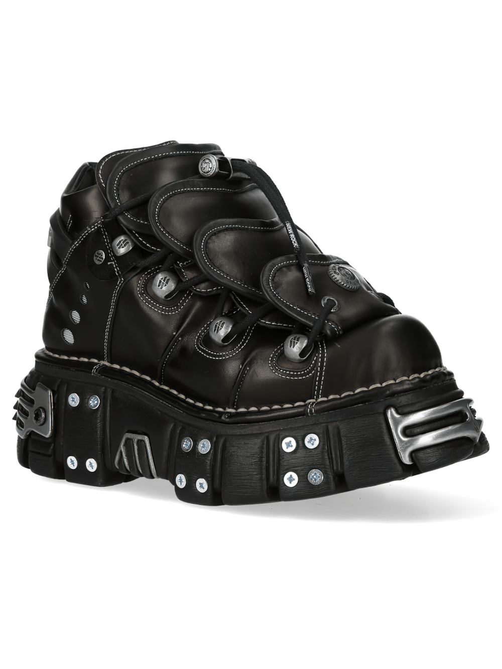 NEW ROCK Women's Ankle Boots with Heavy Platform Sole Trims