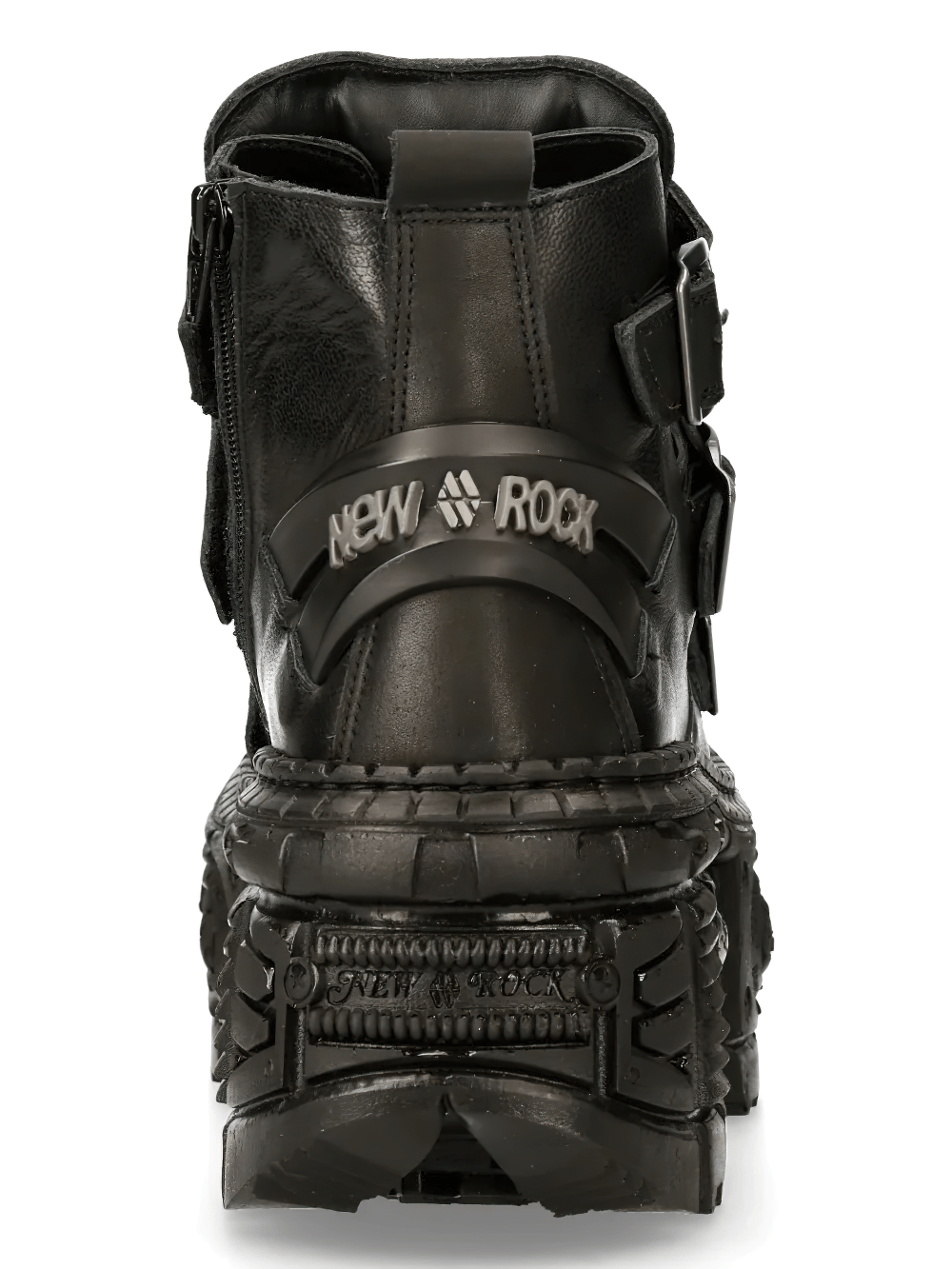 NEW ROCK Women's Ankle Boots with Industrial Strap Trim