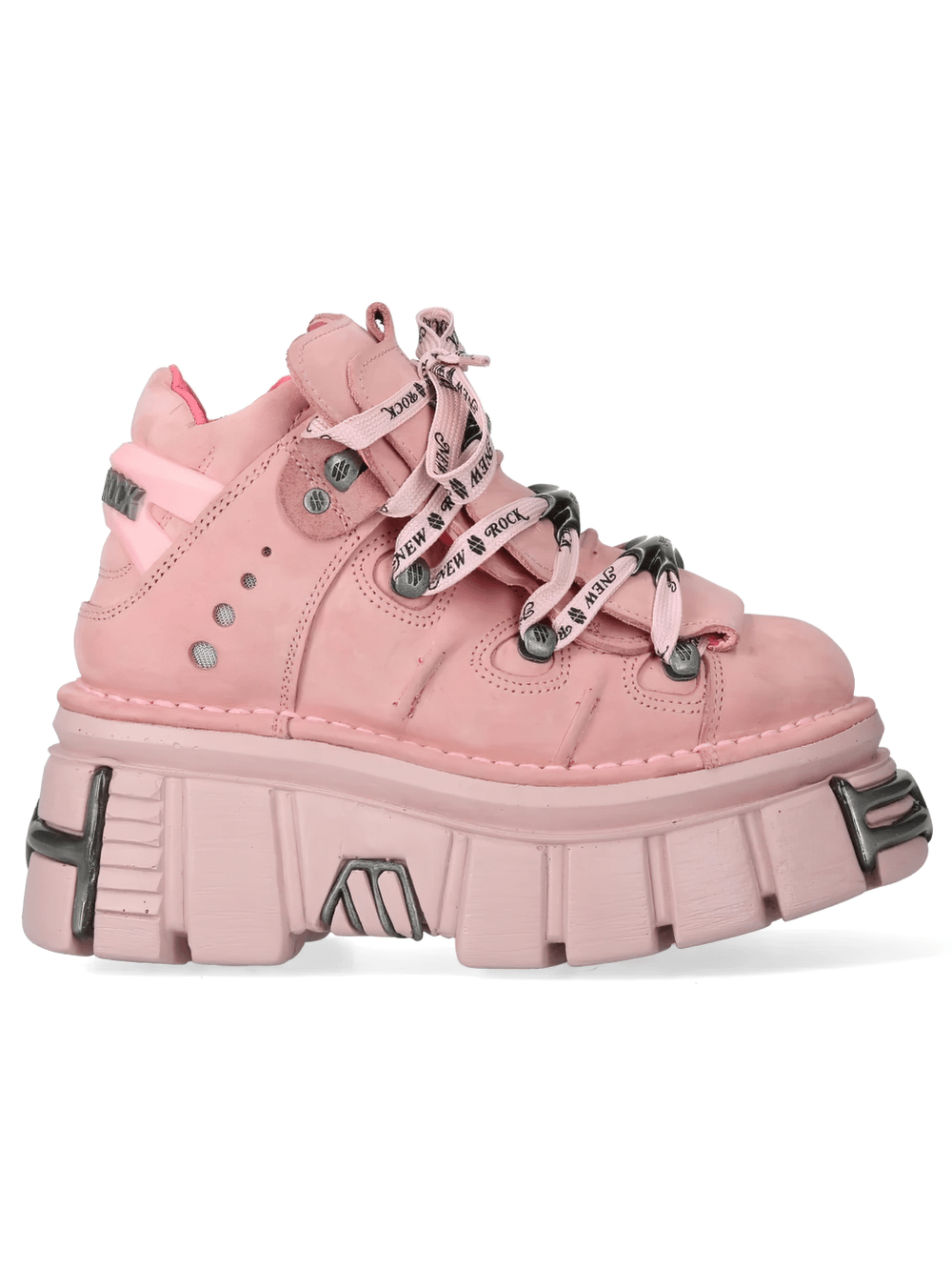 NEW ROCK Women's Ankle Boots With Metal Plates and Laces
