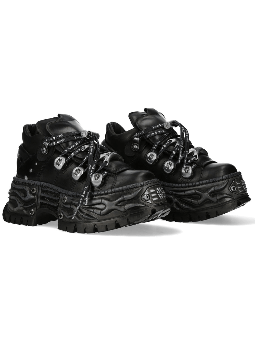 NEW ROCK Women's Black Industrial Platform Shoes