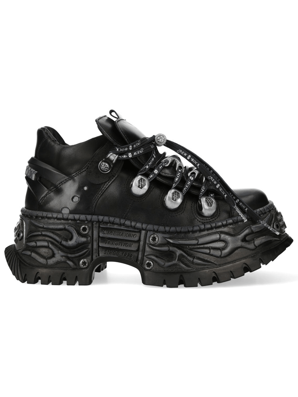 NEW ROCK Women's Black Industrial Platform Shoes