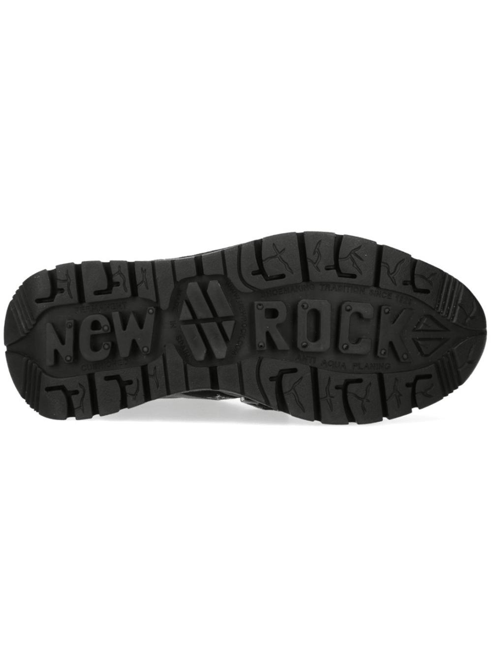 NEW ROCK Women's Black Shoes with Silver Metal Accents