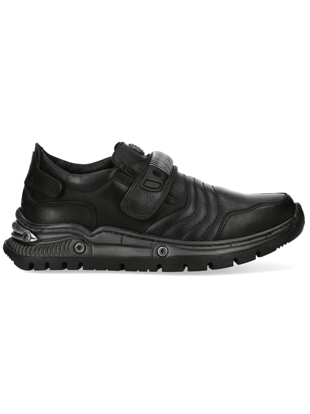 NEW ROCK Women's Black Velcro Rock Shoes with Metal Details