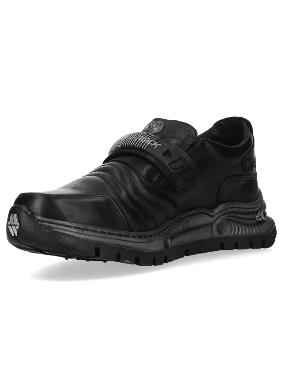 NEW ROCK Women's Black Velcro Rock Shoes with Metal Details