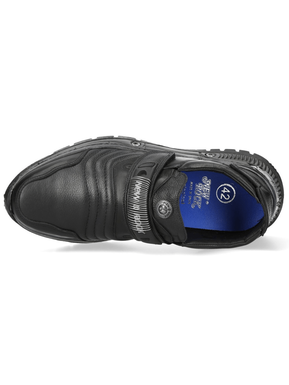 NEW ROCK Women's Black Velcro Rock Shoes with Metal Details