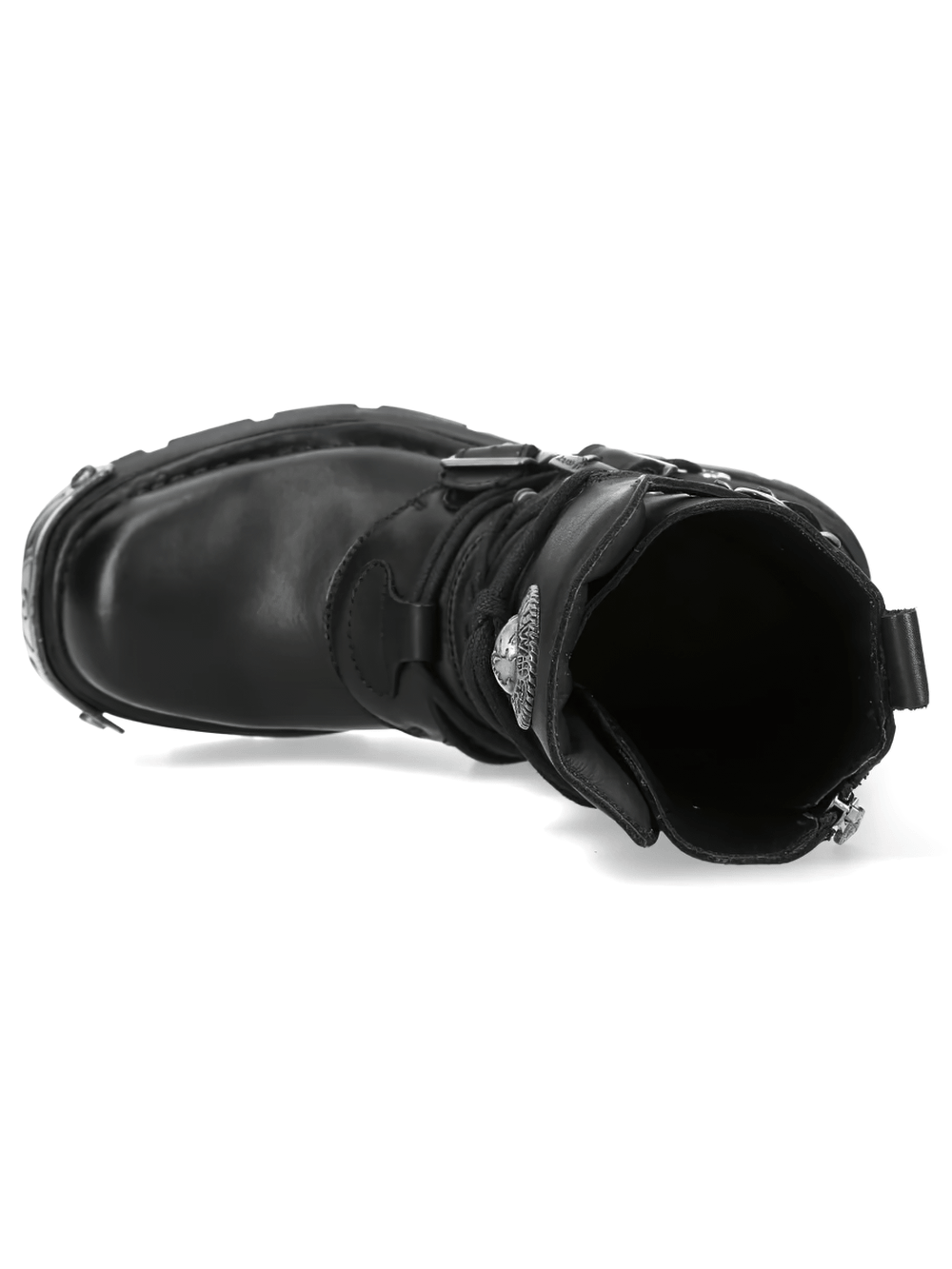 NEW ROCK Women's Boots with Buckle Straps and Side Zipper