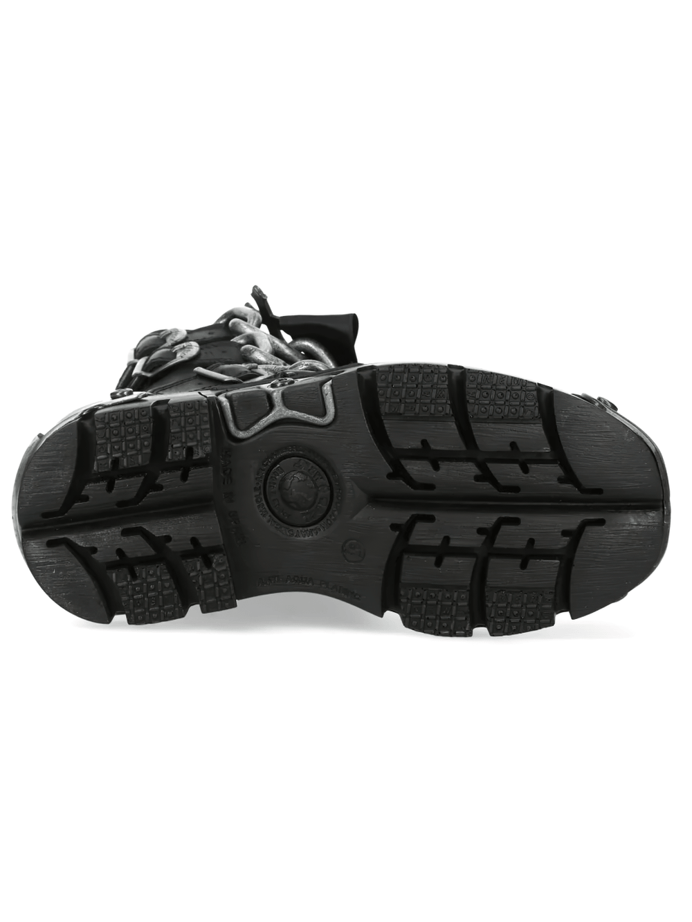 NEW ROCK Women's Chain Boots with Buckles and Tread Sole