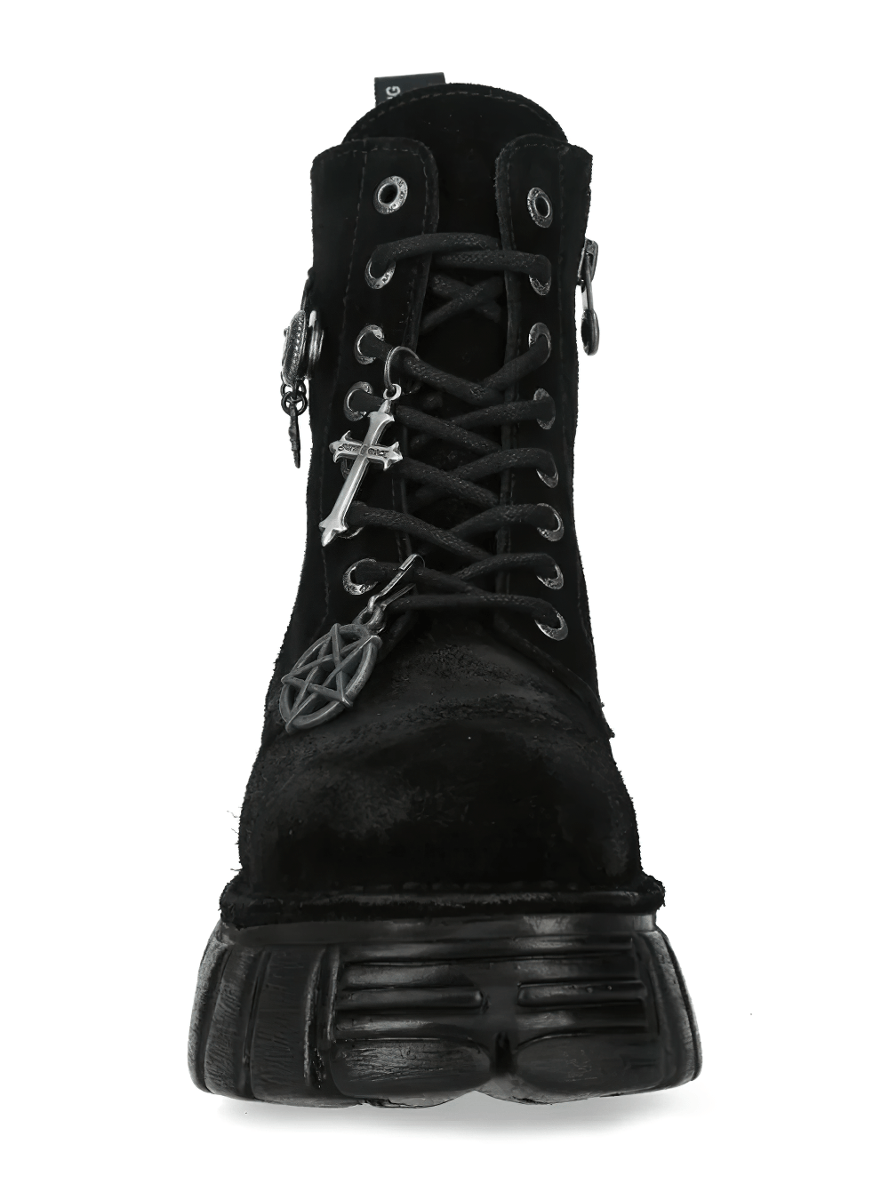 NEW ROCK Women's Charm Platform Boots with Cross Details
