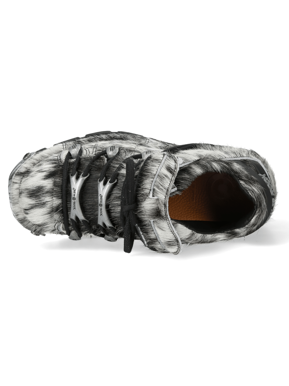 NEW ROCK Women's Cow Pattern Platform Shoes with Toe Caps