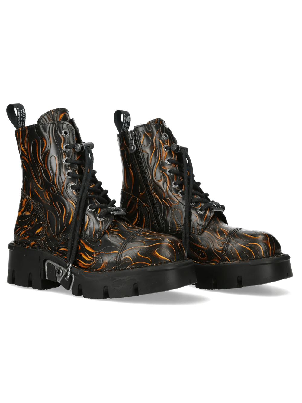 NEW ROCK Women's Flame Boots with Chunky Platform Soles