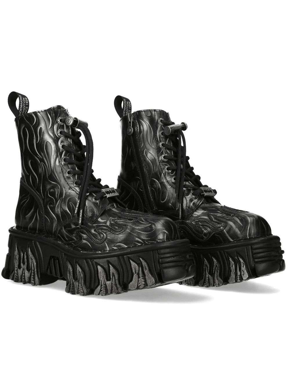 NEW ROCK Women's Flame Gothic Boots with Sculpted Sole