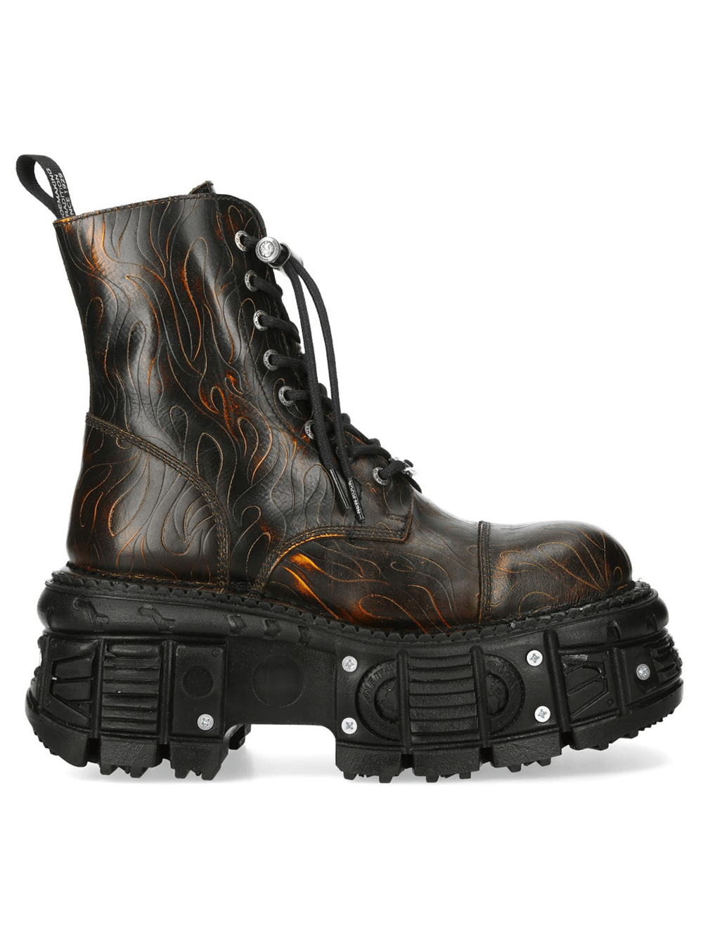 NEW ROCK Women's Flame Platform Boots with Side Zipper
