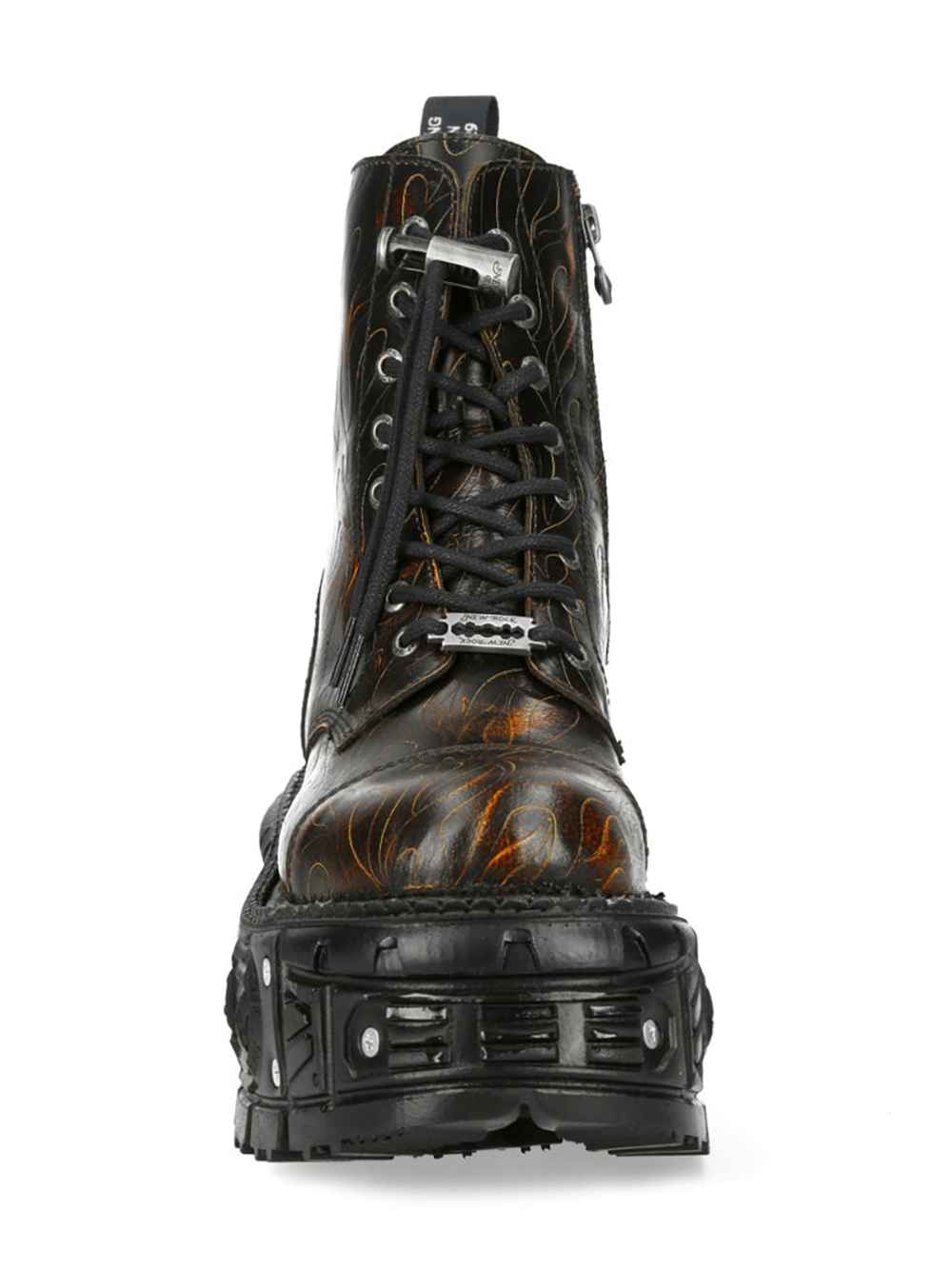 NEW ROCK Women's Flame Platform Boots with Side Zipper