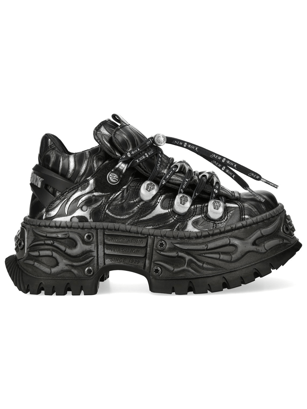 NEW ROCK Women's Flame Platform Sneakers with Lace-Up