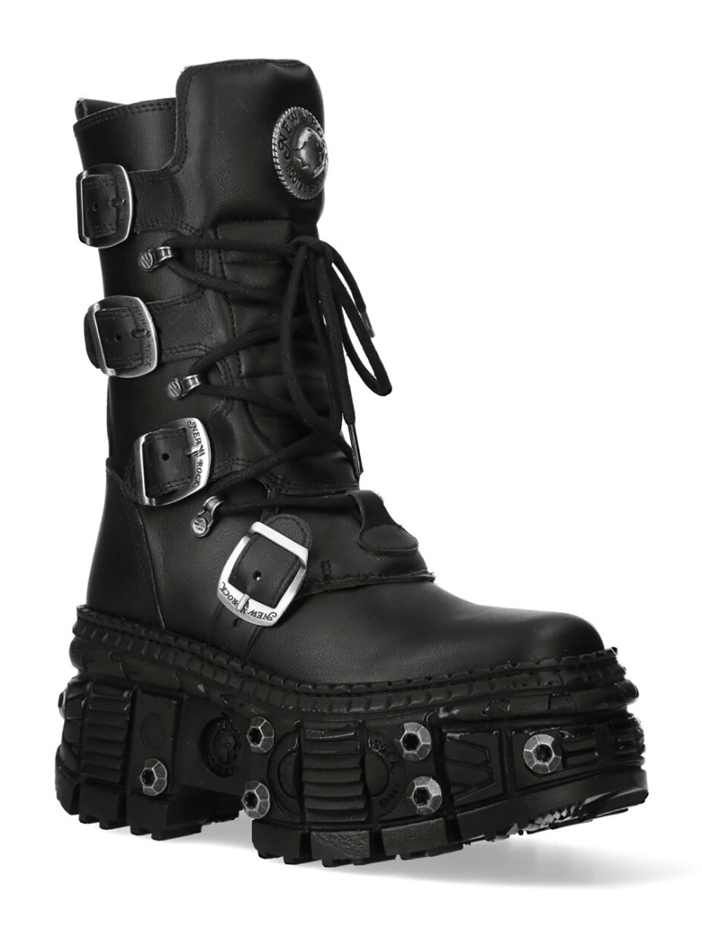 NEW ROCK Women's Goth Boots with Buckles and Metal Details