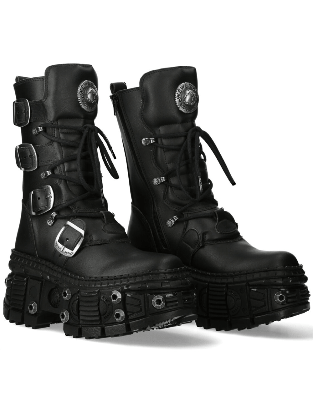 NEW ROCK Women's Goth Boots with Buckles and Metal Details