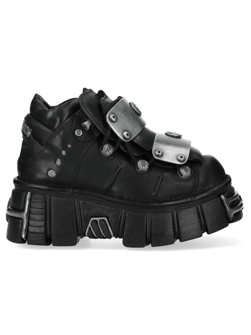NEW ROCK Women's Gothic Ankle Boots With Metal Strap Trim