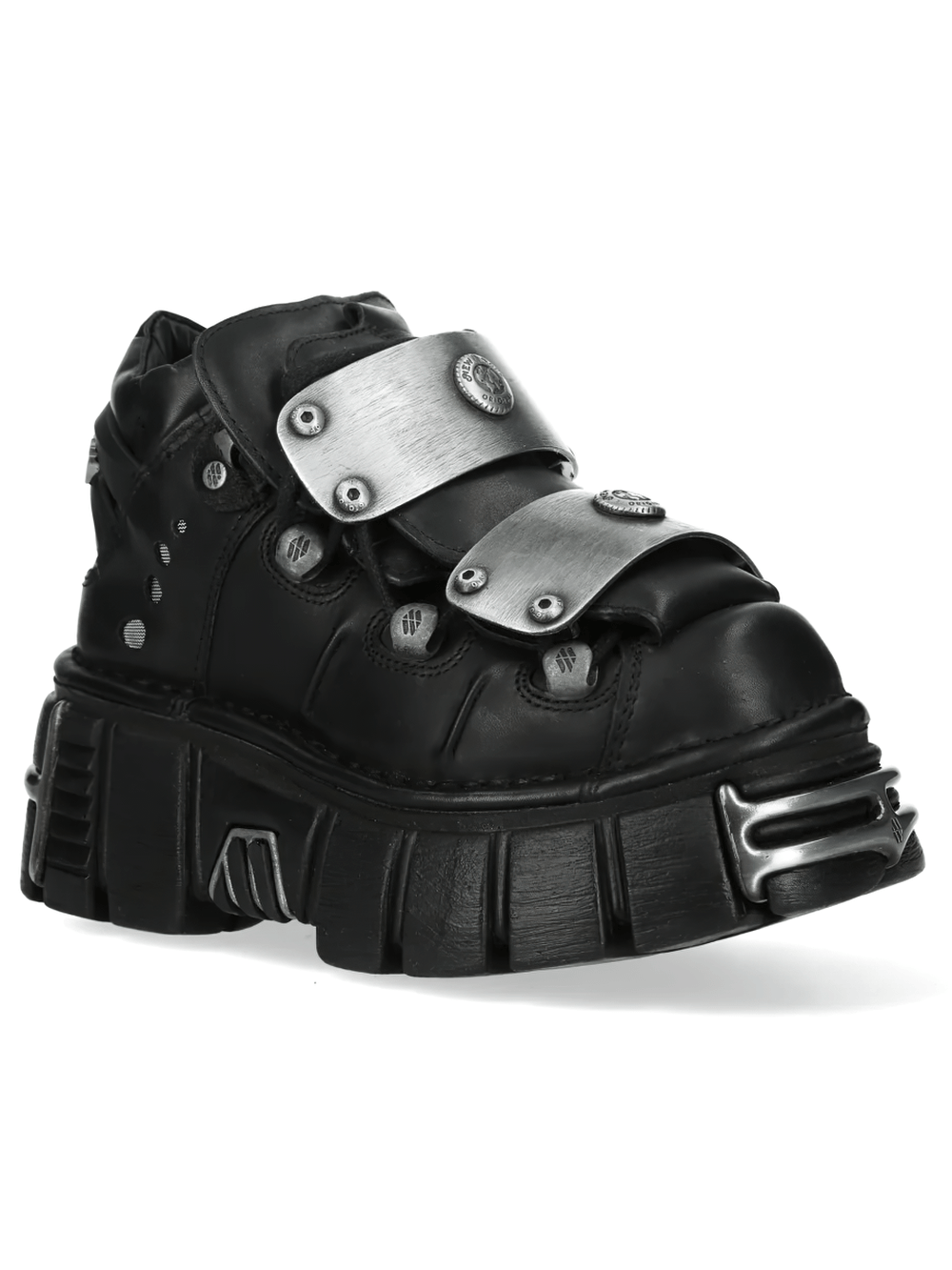 NEW ROCK Women's Gothic Ankle Boots With Metal Strap Trim