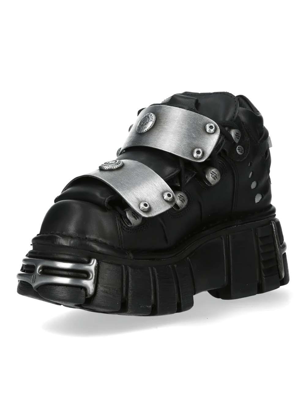 NEW ROCK Women's Gothic Ankle Boots With Metal Strap Trim