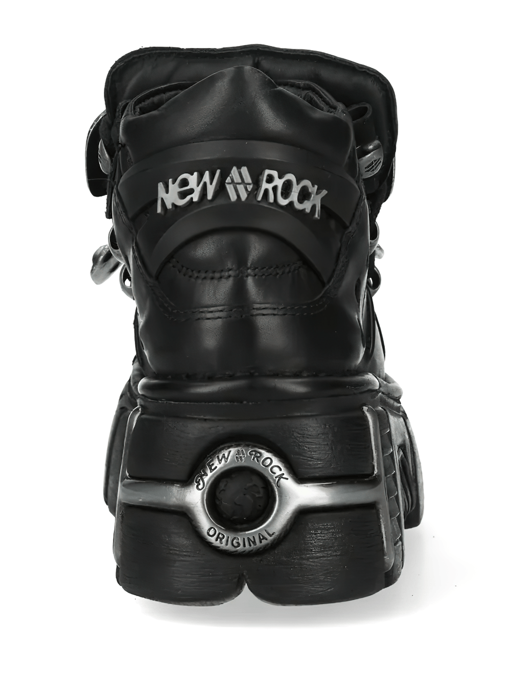 NEW ROCK Women's Gothic Ankle Boots With Metal Strap Trim