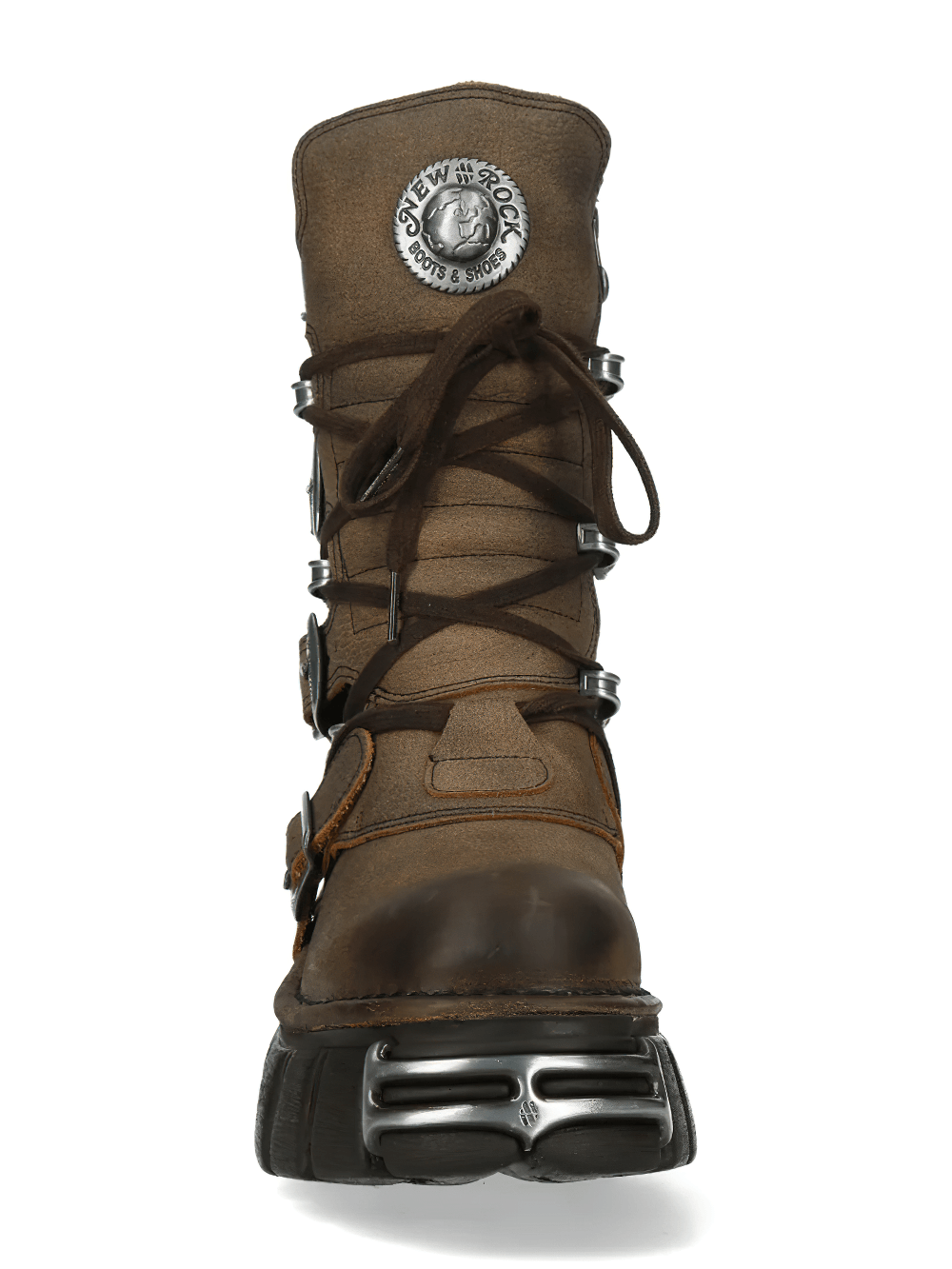 NEW ROCK Women's Gothic Platform Boots with Buckle Straps
