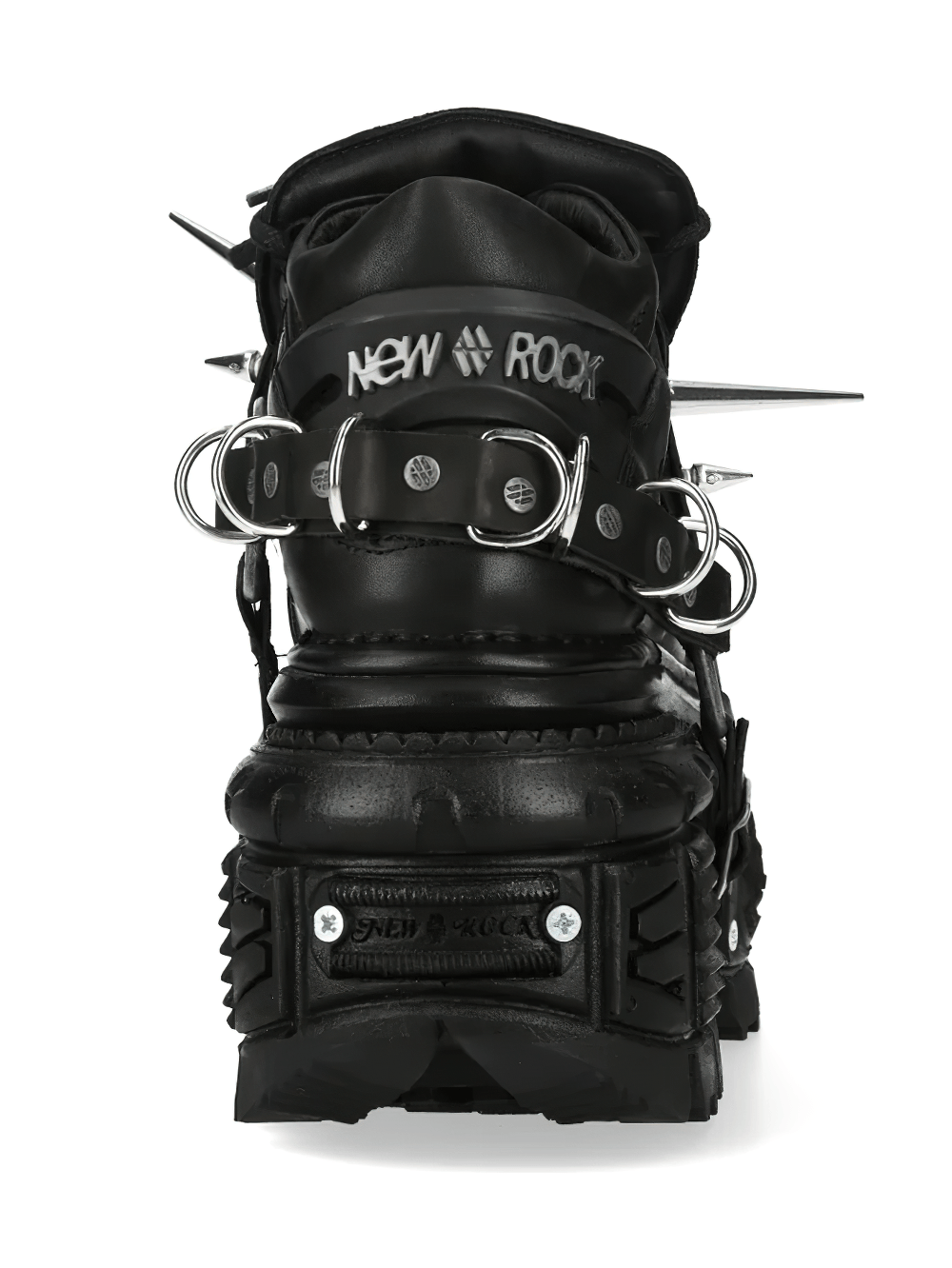 NEW ROCK Women's Gothic Platform Boots with Spikes Rings