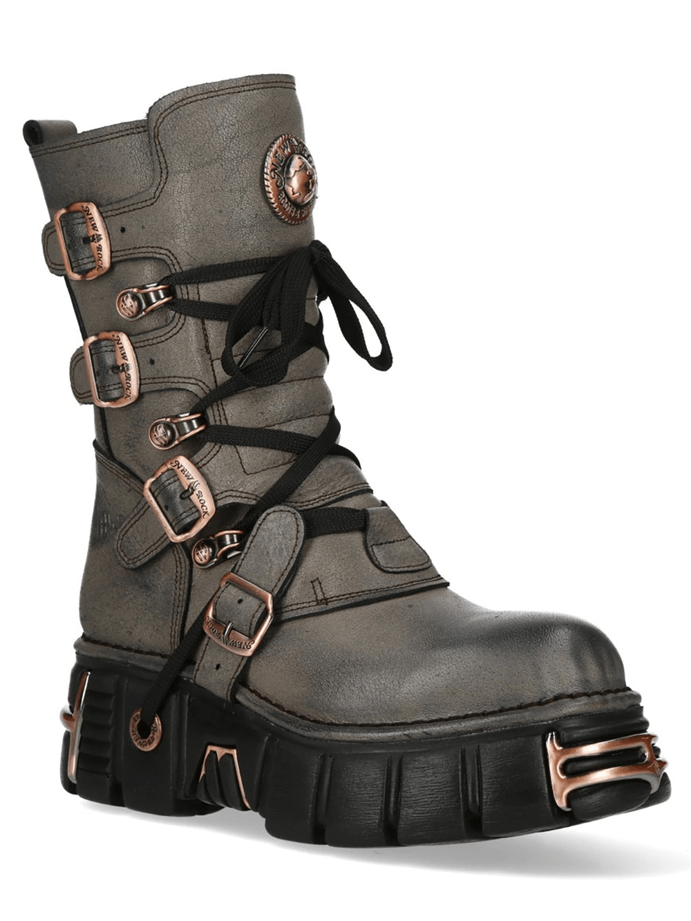 NEW ROCK Women's Gothic Punk Boots With Buckles and Platform