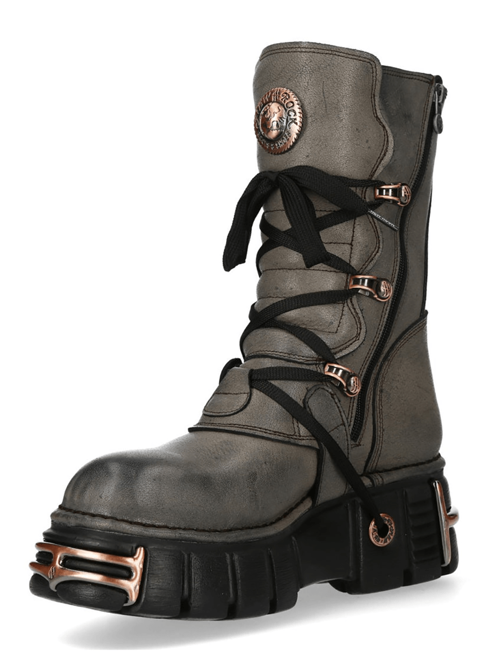 NEW ROCK Women's Gothic Punk Boots With Buckles and Platform