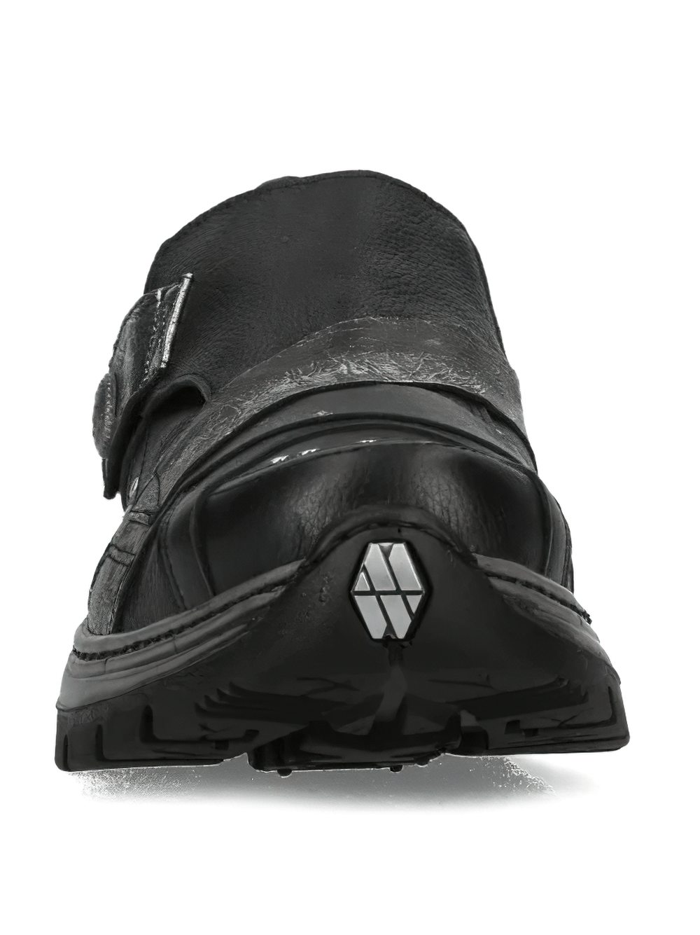 NEW ROCK Women's Gothic Slip-On Shoes with Silver Straps