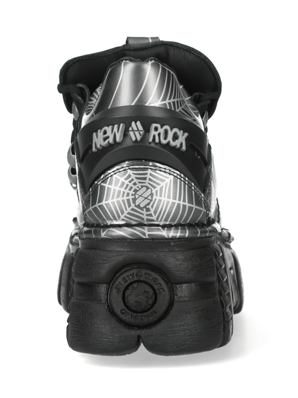 NEW ROCK Women's Gray Spiderweb Shoes with Chunky Tread Sole