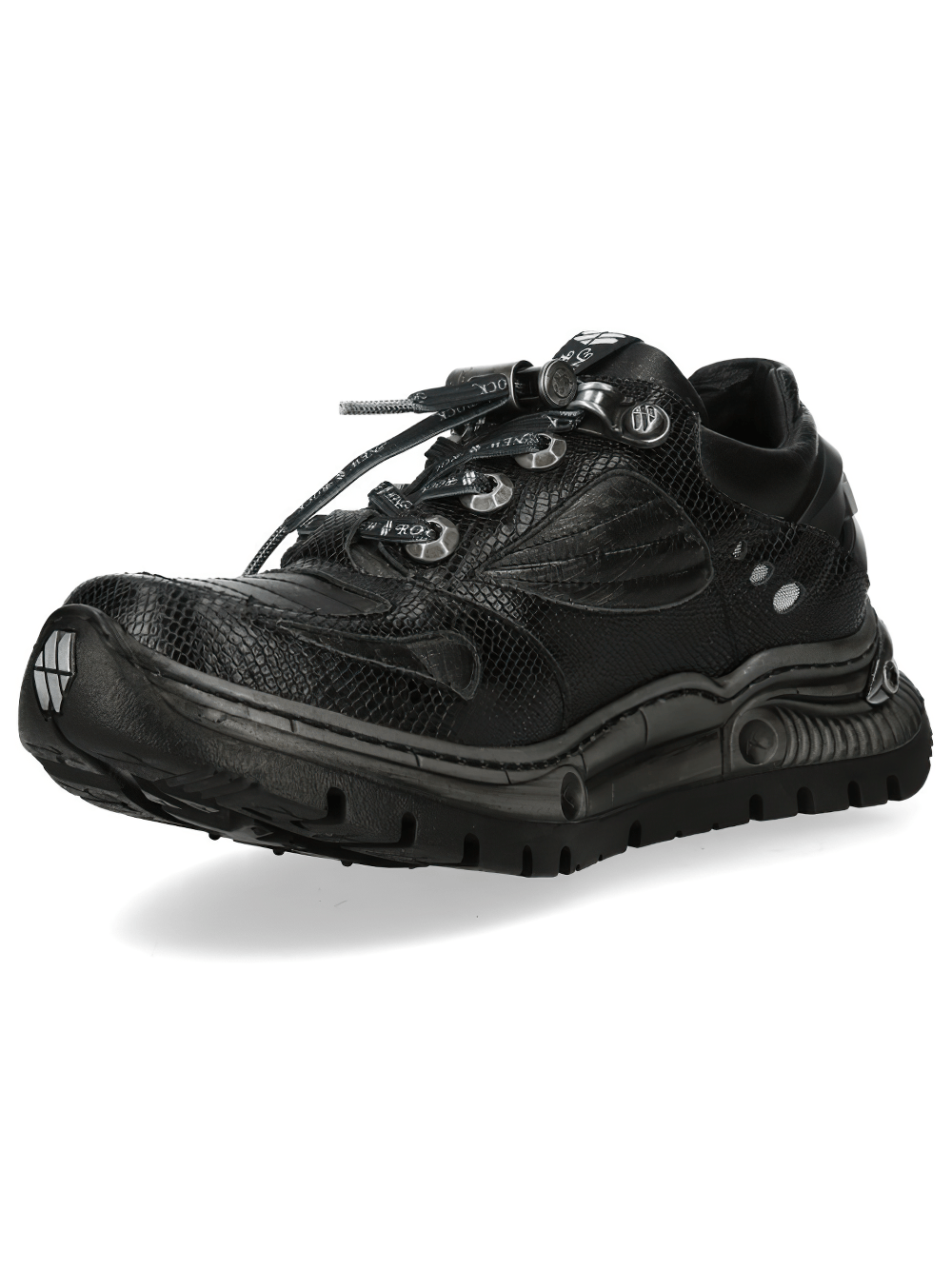 NEW ROCK Women's Low-Top Shoes with Reptile Embossed Panel