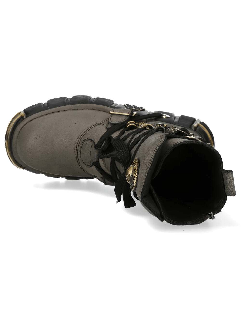 NEW ROCK Women's Mid-Calf Boots with Buckles and Chunky Sole