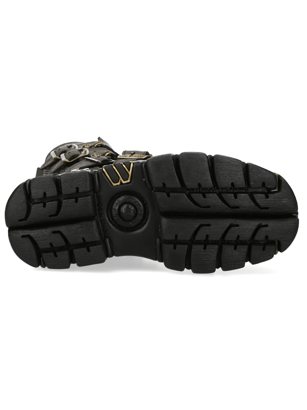 NEW ROCK Women's Mid-Calf Boots with Buckles and Chunky Sole