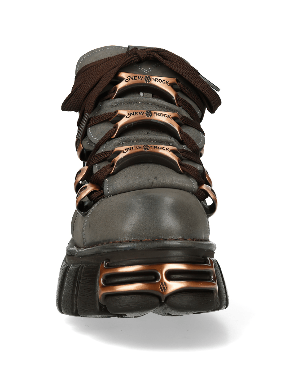 NEW ROCK Women's Platform Ankle Boots with Bronze Plates