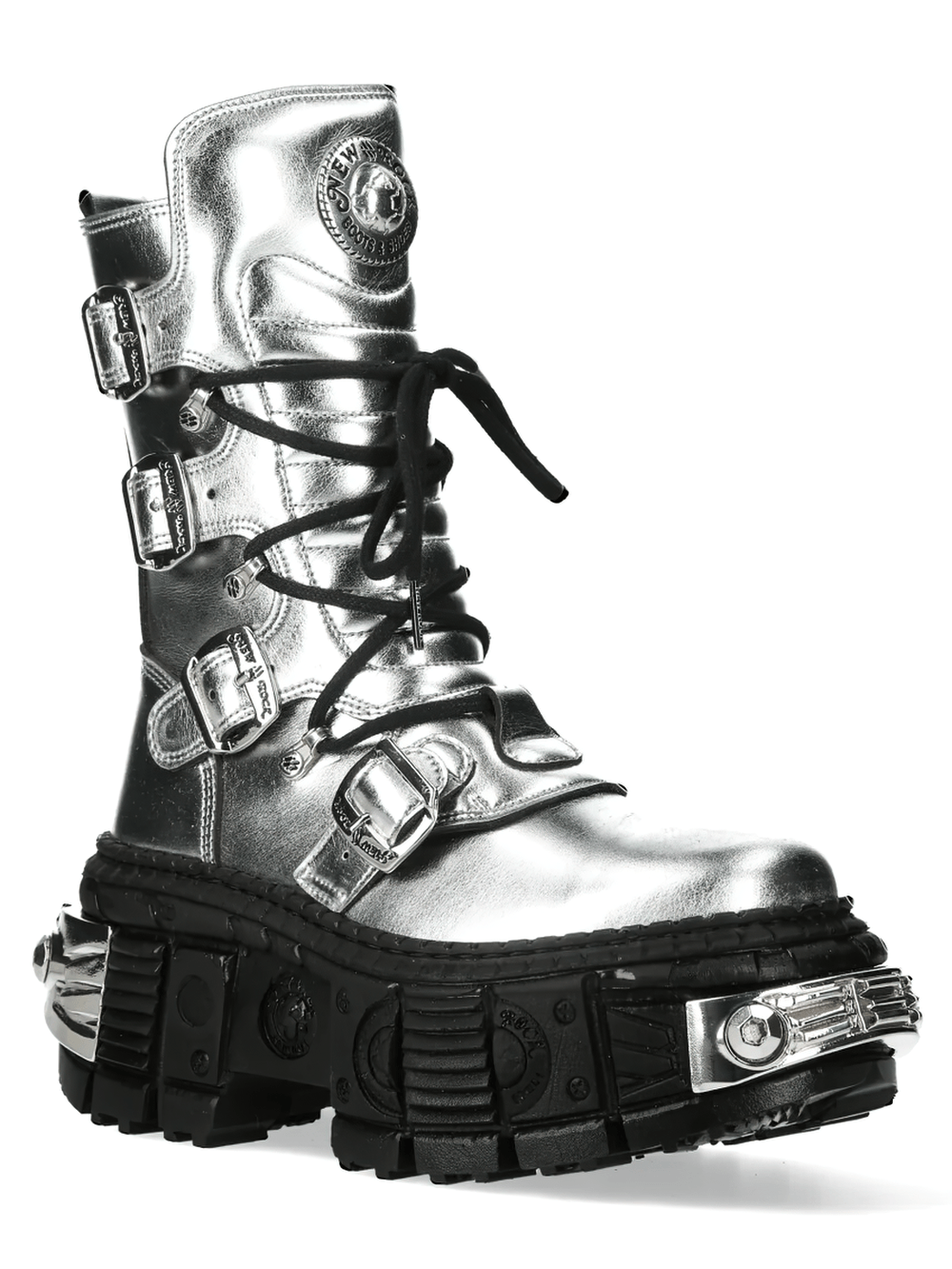 NEW ROCK Women's Platform Boots with Metal Plate Sole